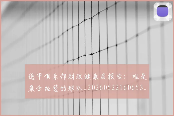德甲俱乐部财政健康度报告：谁是最会经营的球队_20260522160653_20260704172828